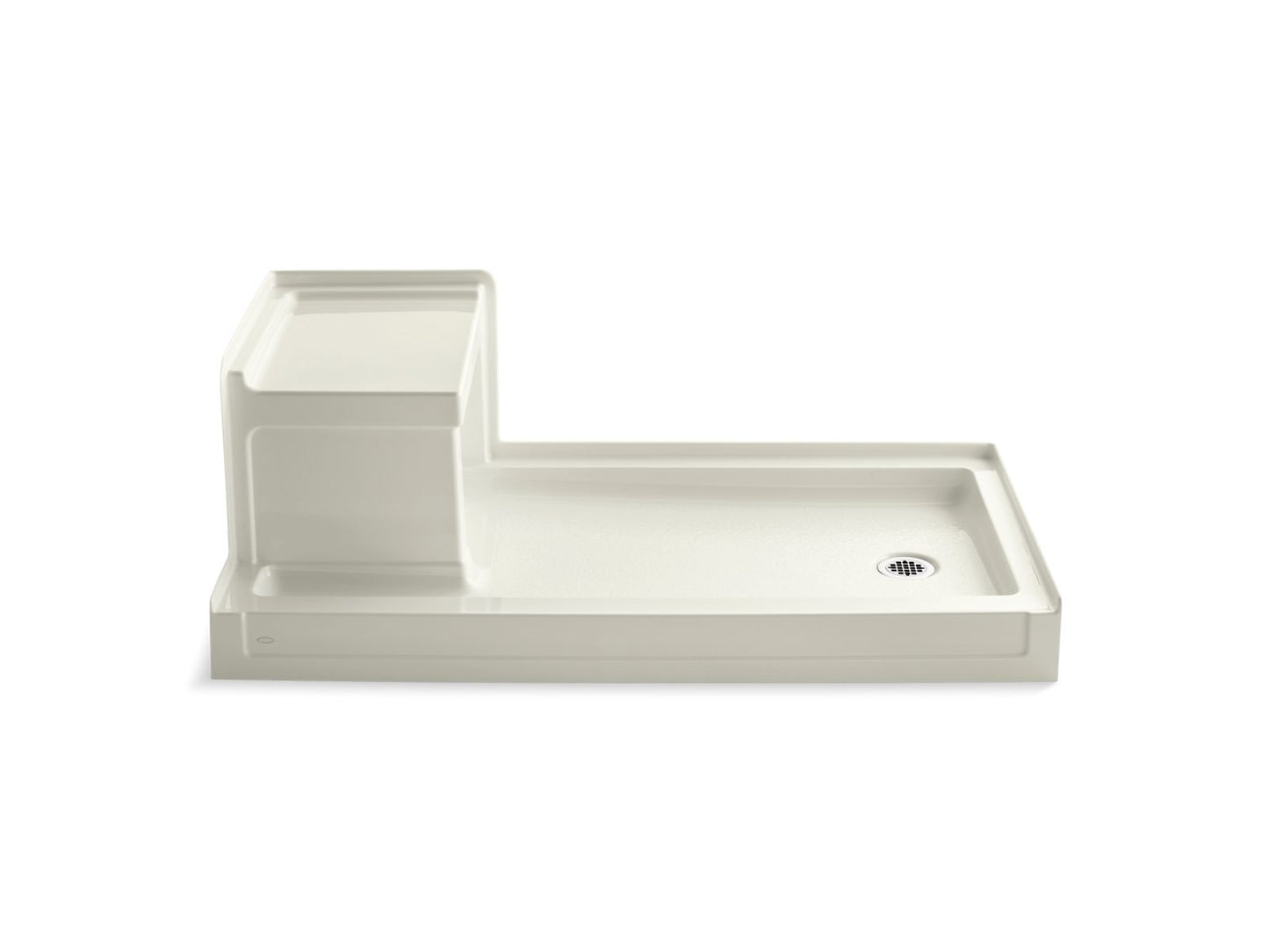 KOHLER K-1976-96 Tresham 60" X 32" Alcove Shower Base, Right Drain In Biscuit