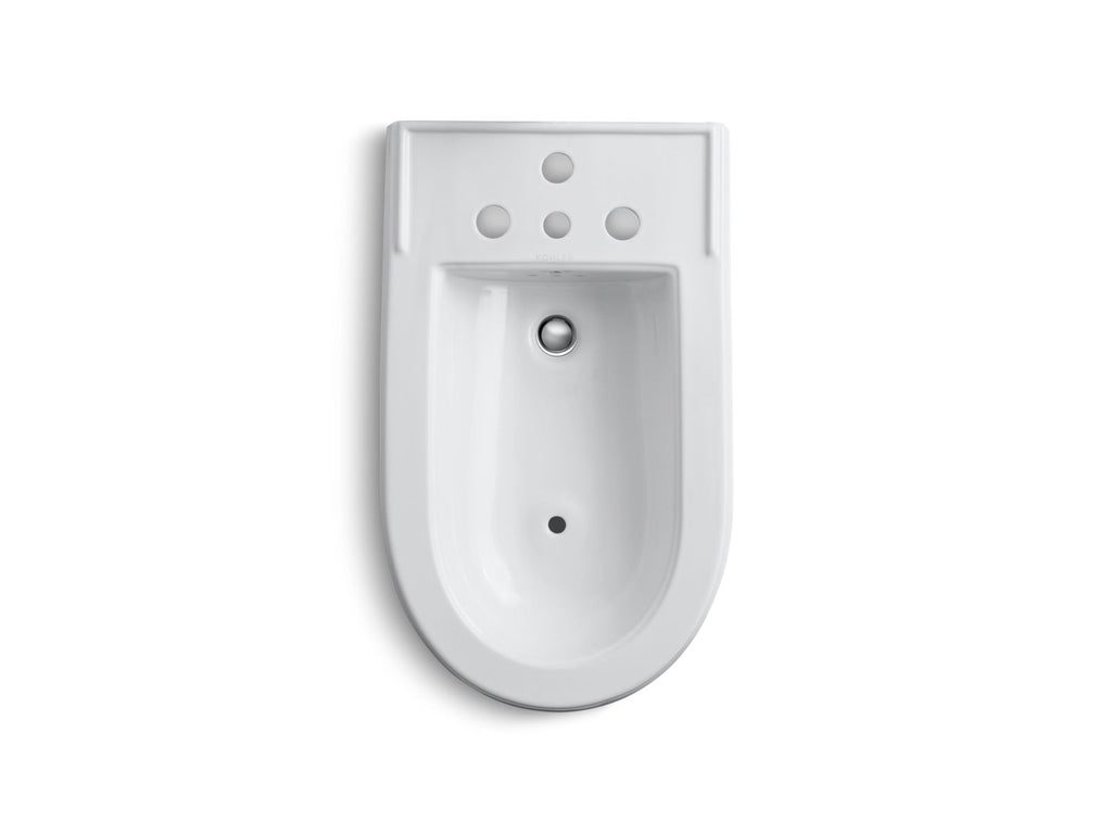 KOHLER K-4886-96 Memoirs Vertical Spray Bidet With 4 Faucet Holes - Biscuit