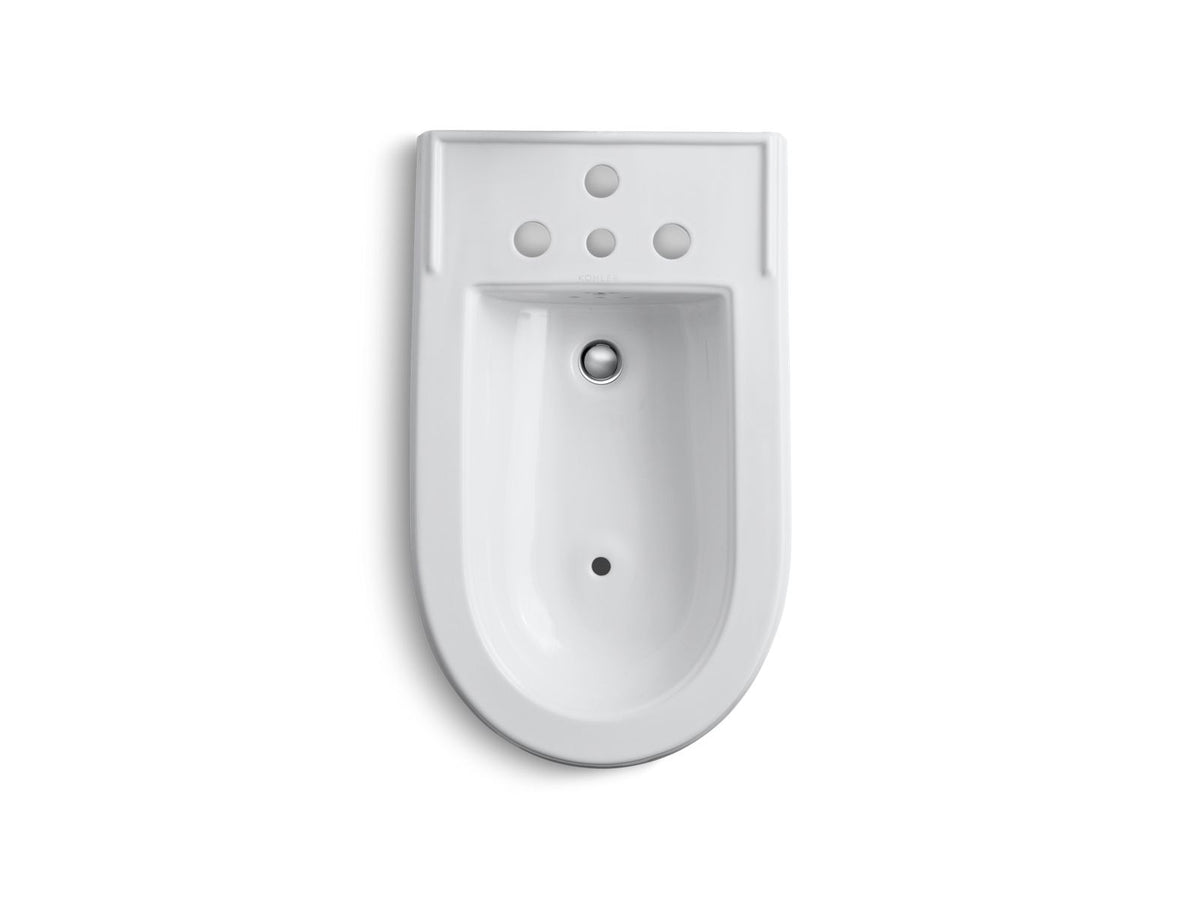 KOHLER K-4886-96 Memoirs Vertical Spray Bidet With 4 Faucet Holes - Biscuit