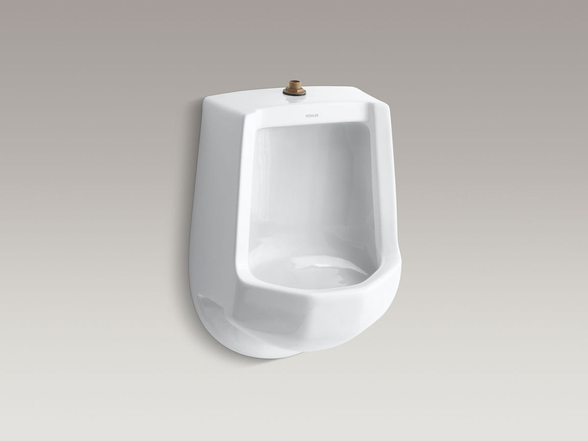 KOHLER K-4989-T-0 Freshman Siphon-Jet Half-Stall 1.0 Gpf Urinal, Top Spud - White