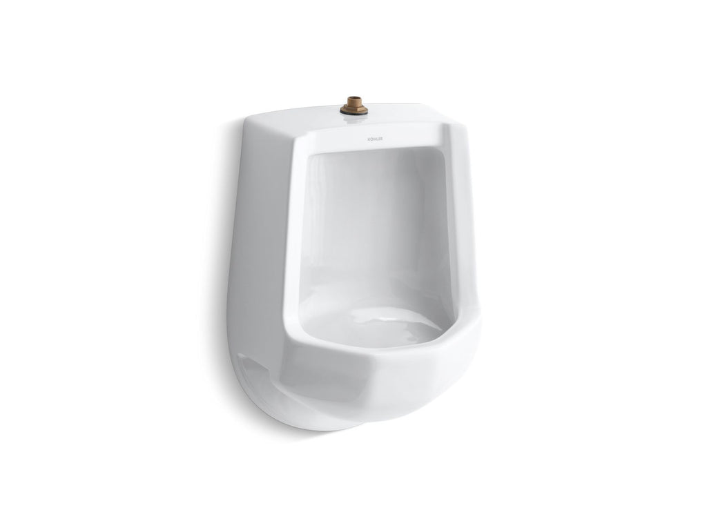 KOHLER K-4989-T-0 Freshman Siphon-Jet Half-Stall 1.0 Gpf Urinal, Top Spud - White