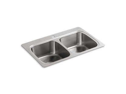 KOHLER K-5267-1-NA Verse 33" top-mount double-bowl kitchen sink - Stainless Steel