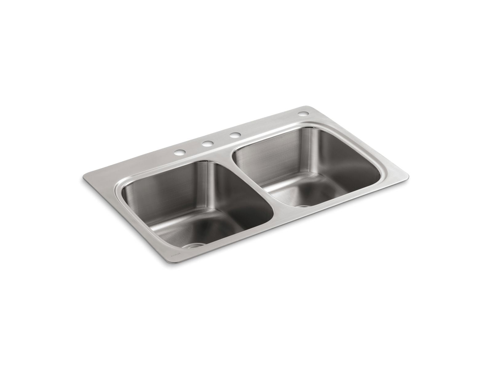 KOHLER K-5267-4-NA Verse 33" Top-Mount Double-Bowl Kitchen Sink - Stainless Steel
