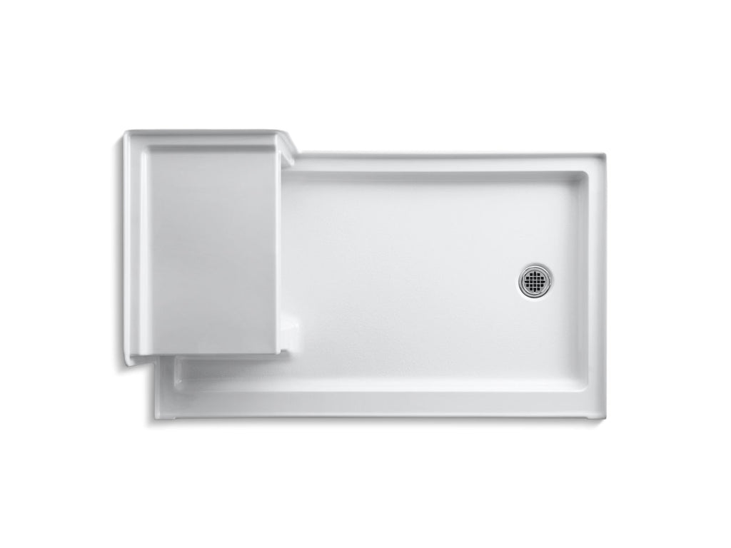 KOHLER K-1978-0 Tresham 60" X 36" Alcove Shower Base, Right Drain - White