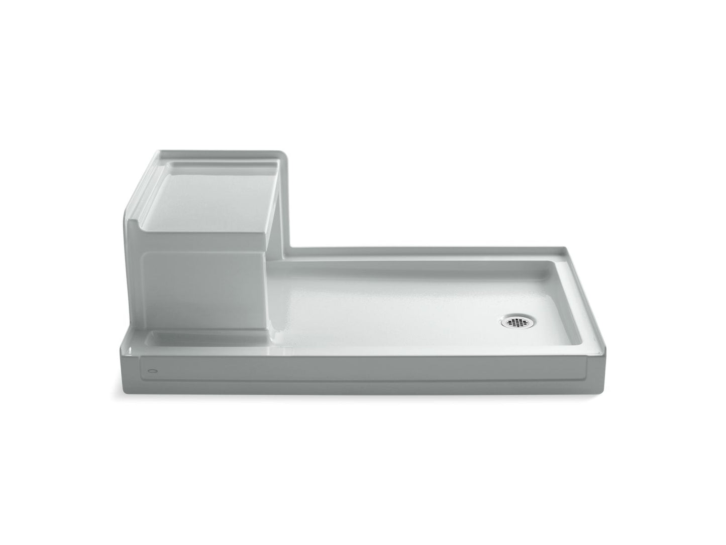 KOHLER K-1978-95 Tresham 60" X 36" Alcove Shower Base, Right Drain In Ice Grey