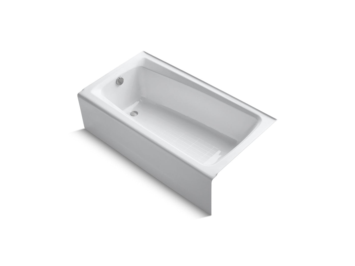 KOHLER K-505-0 Mendota 60" x 32" alcove bath, left drain - White