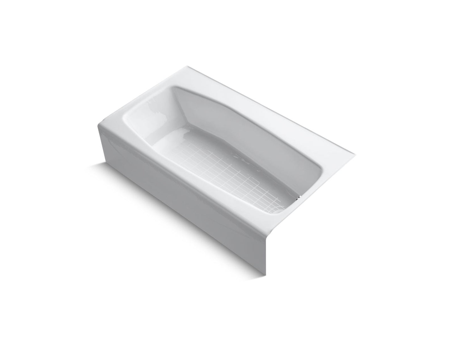KOHLER K-714-96 Villager 60" x 34-1/4" alcove bath, right drain - Biscuit