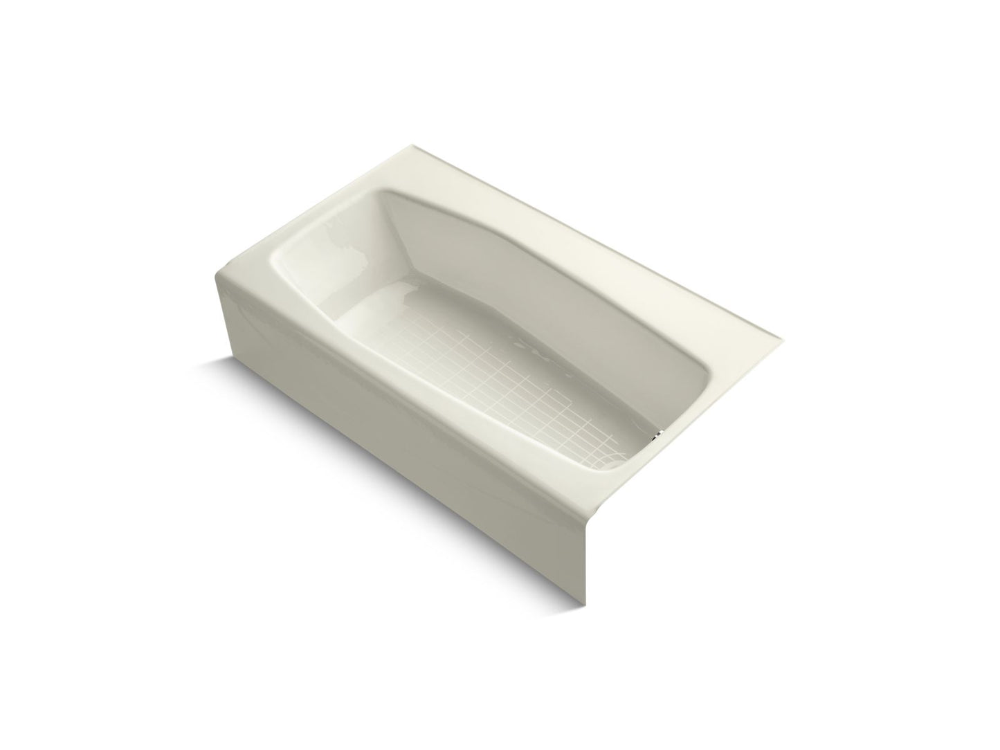 KOHLER K-714-96 Villager 60" X 34-1/4" Alcove Bath, Right Drain In Biscuit