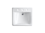 KOHLER K-2053-7 Soho 20" X 18" Wall-Mount/Concealed Arm Carrier Bathroom Sink With 8" Widespread Faucet Holes - Black Black