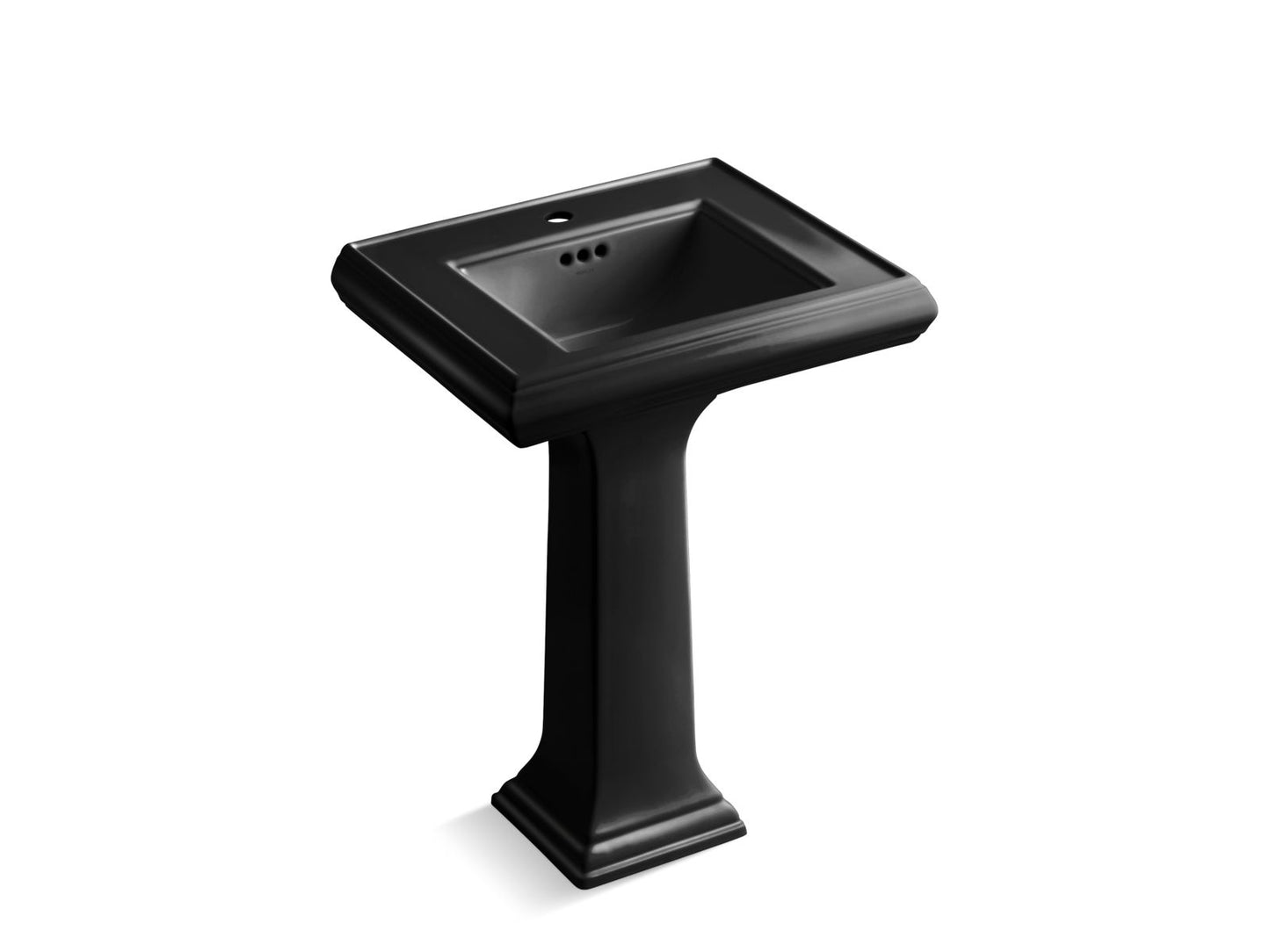 KOHLER K-2238-1-7 Memoirs Classic 24-1/4" Rectangular Pedestal Bathroom Sink In Black Black