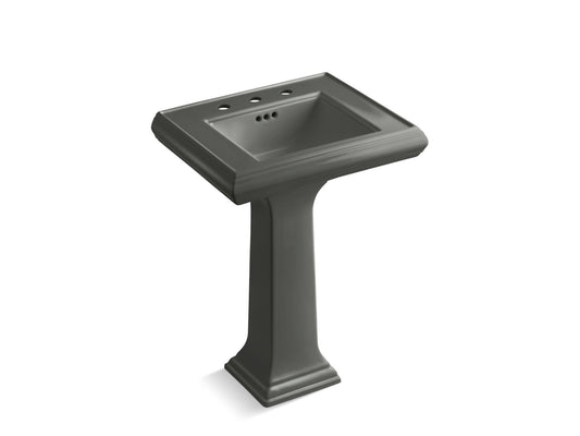 KOHLER K-2238-8-58 Memoirs Classic 24-1/4" Rectangular Pedestal Bathroom Sink In Thunder Grey