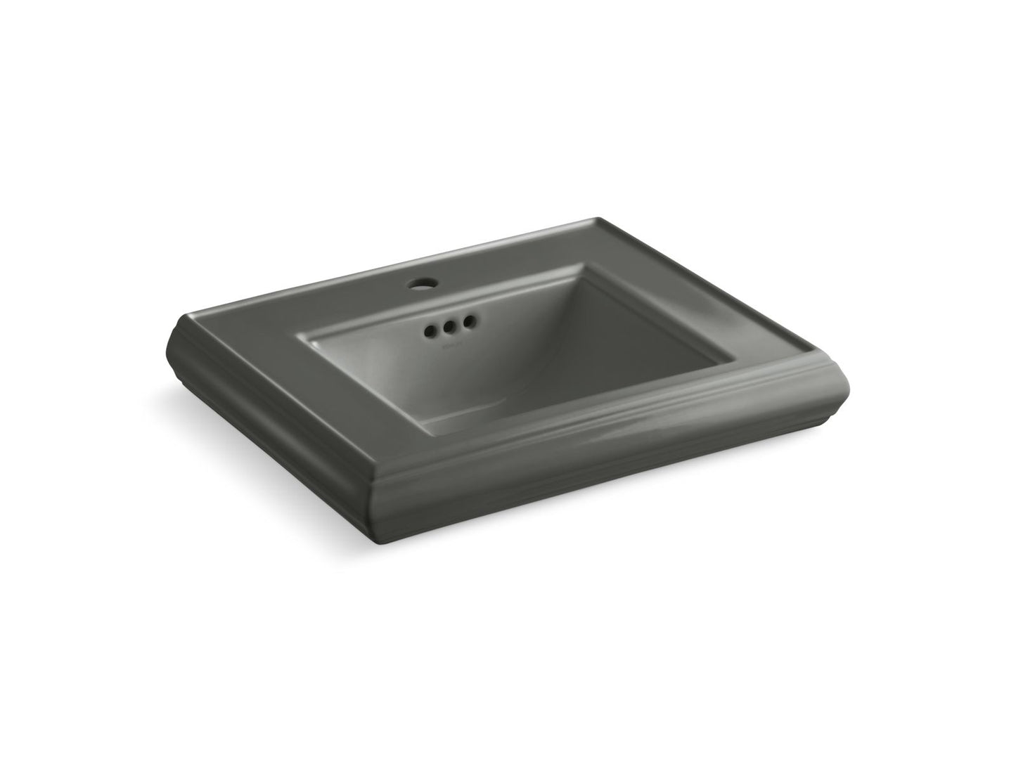 KOHLER K-2239-1-58 Memoirs Pedestal/Console Table Bathroom Sink Basin With Single Faucet-Hole Drilling In Thunder Grey