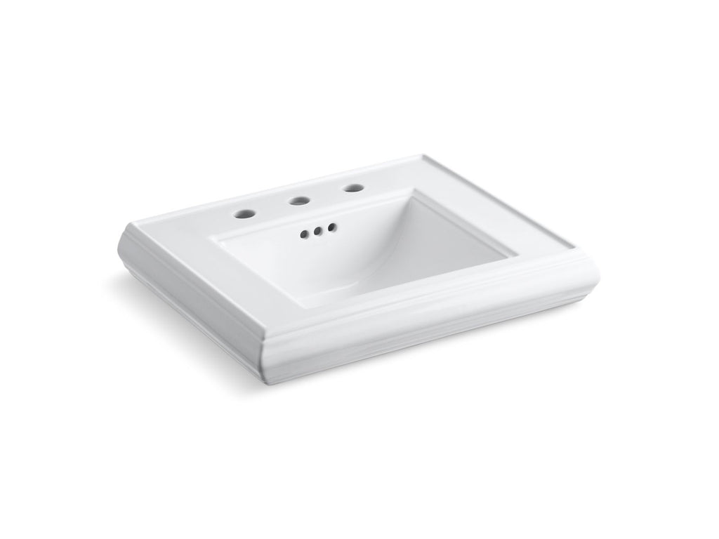 KOHLER K-2239-8-0 Memoirs Pedestal/Console Table Bathroom Sink Basin With 8" Widespread Faucet Holes - White