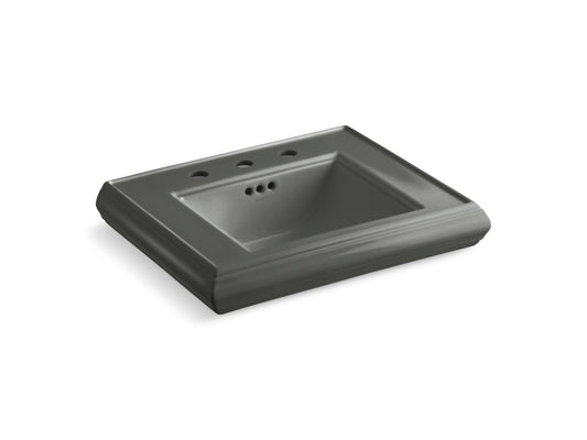 KOHLER K-2239-8-58 Memoirs Pedestal/Console Table Bathroom Sink Basin With 8" Widespread Faucet Holes In Thunder Grey