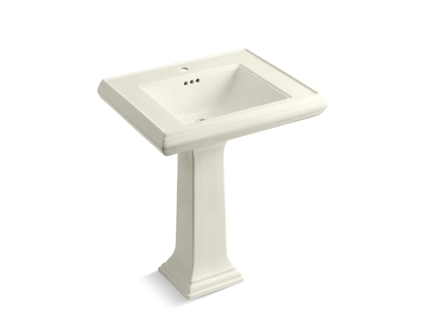 KOHLER K-2258-1-96 Memoirs Classic 27-1/4" Rectangular Pedestal Bathroom Sink In Biscuit