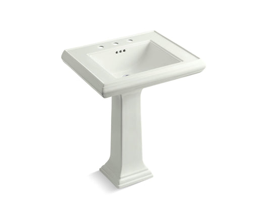 KOHLER K-2258-8-NY Memoirs Classic 27-1/4" Rectangular Pedestal Bathroom Sink In Dune