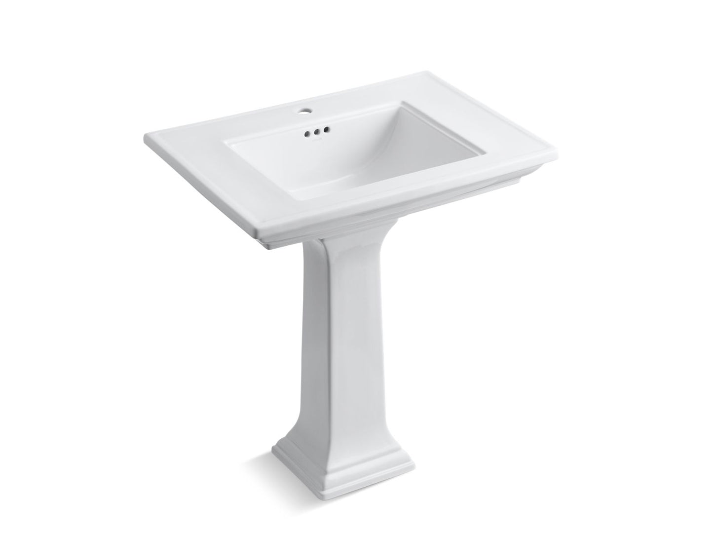 KOHLER K-2268-1-0 Memoirs Stately 30-3/4" Rectangular Pedestal Bathroom Sink In White