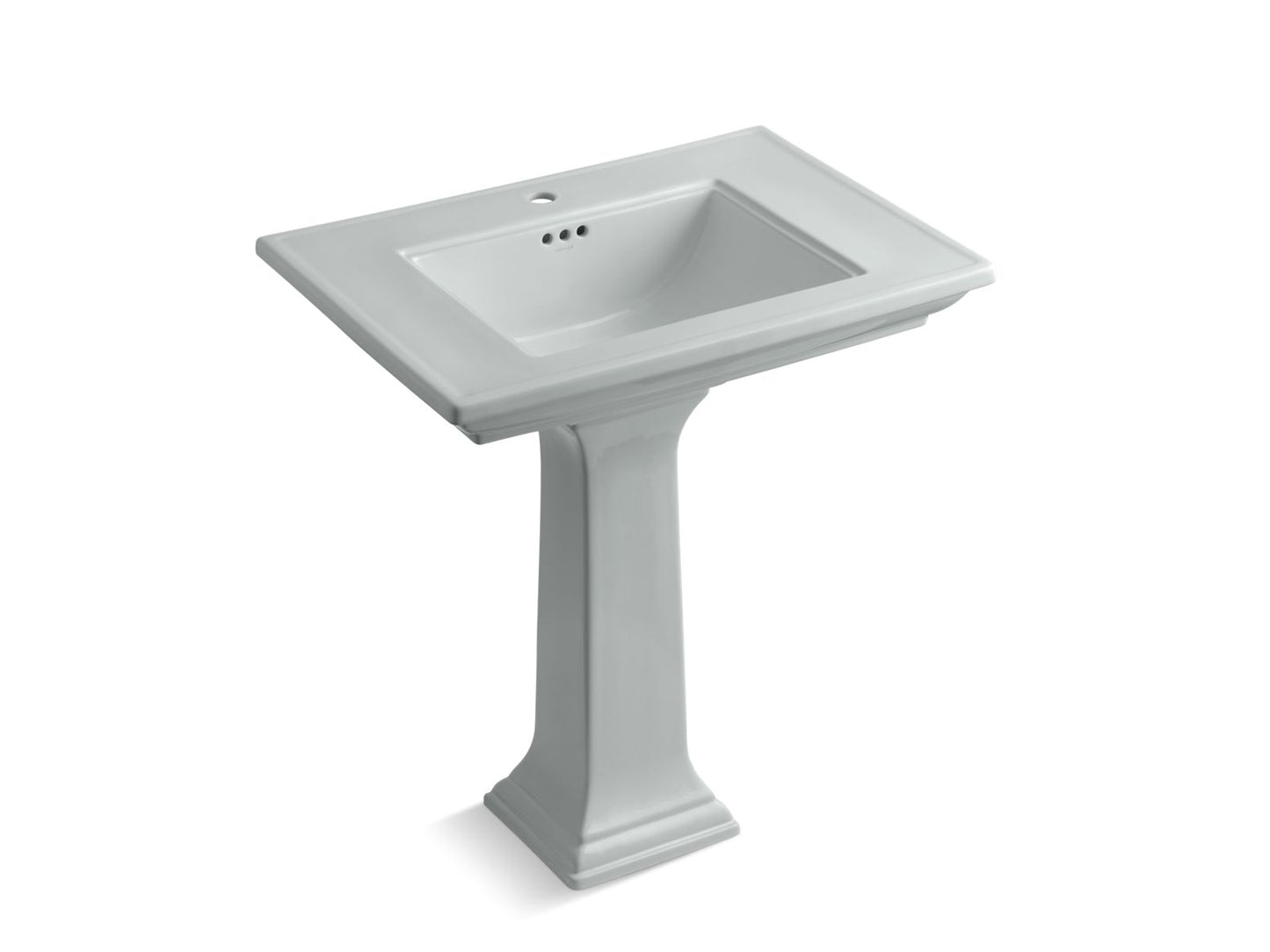 KOHLER K-2268-1-95 Memoirs Stately 30-3/4" Rectangular Pedestal Bathroom Sink In Ice Grey