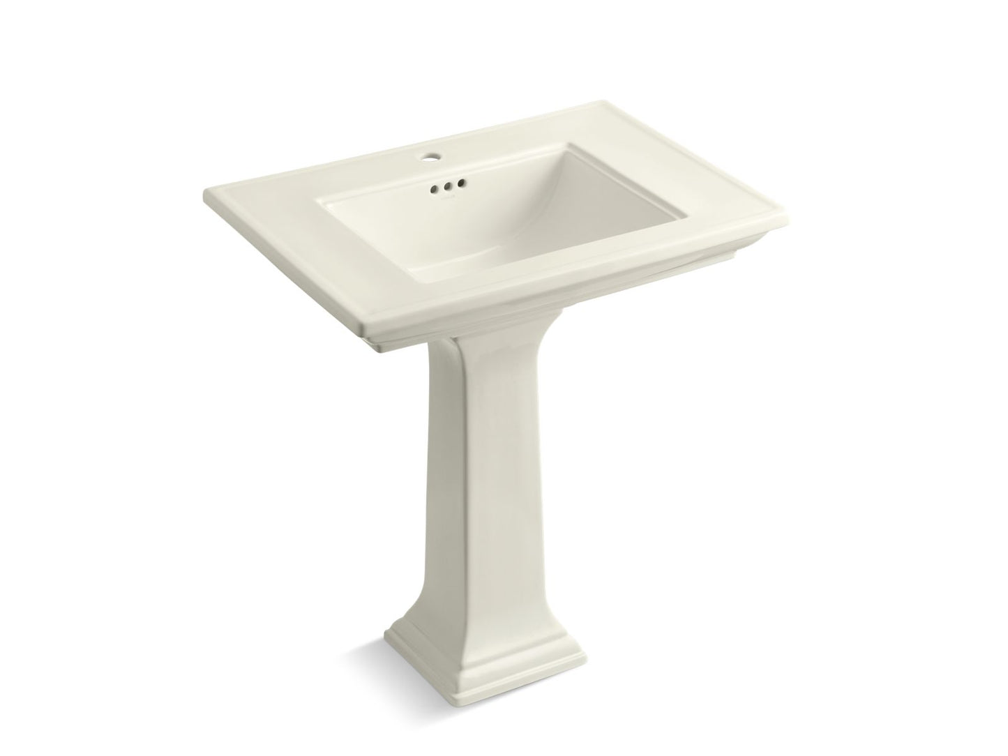 KOHLER K-2268-1-96 Memoirs Stately 30-3/4" Rectangular Pedestal Bathroom Sink In Biscuit