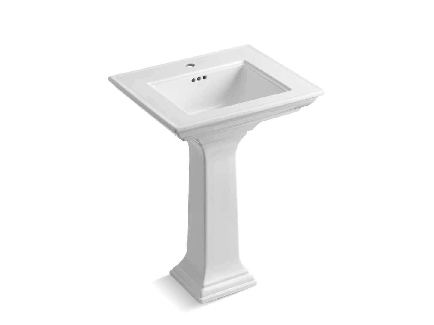 KOHLER K-2344-1-0 Memoirs Stately 24-1/2" Rectangular Pedestal Bathroom Sink In White