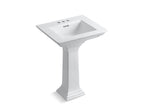 KOHLER K-2344-4-0 Memoirs Stately 25" Rectangular Pedestal Bathroom Sink - White