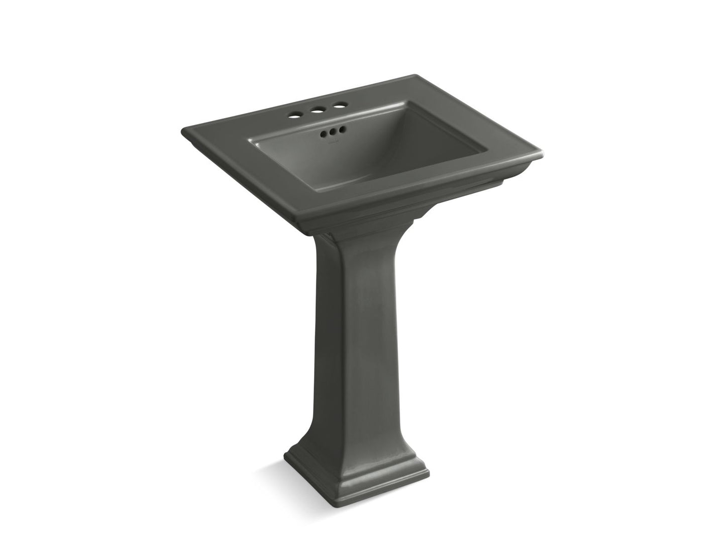 KOHLER K-2344-4-58 Memoirs Stately 24-1/2" Rectangular Pedestal Bathroom Sink In Thunder Grey