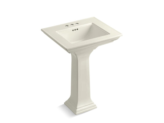 KOHLER K-2344-4-96 Memoirs Stately 24-1/2" Rectangular Pedestal Bathroom Sink In Biscuit