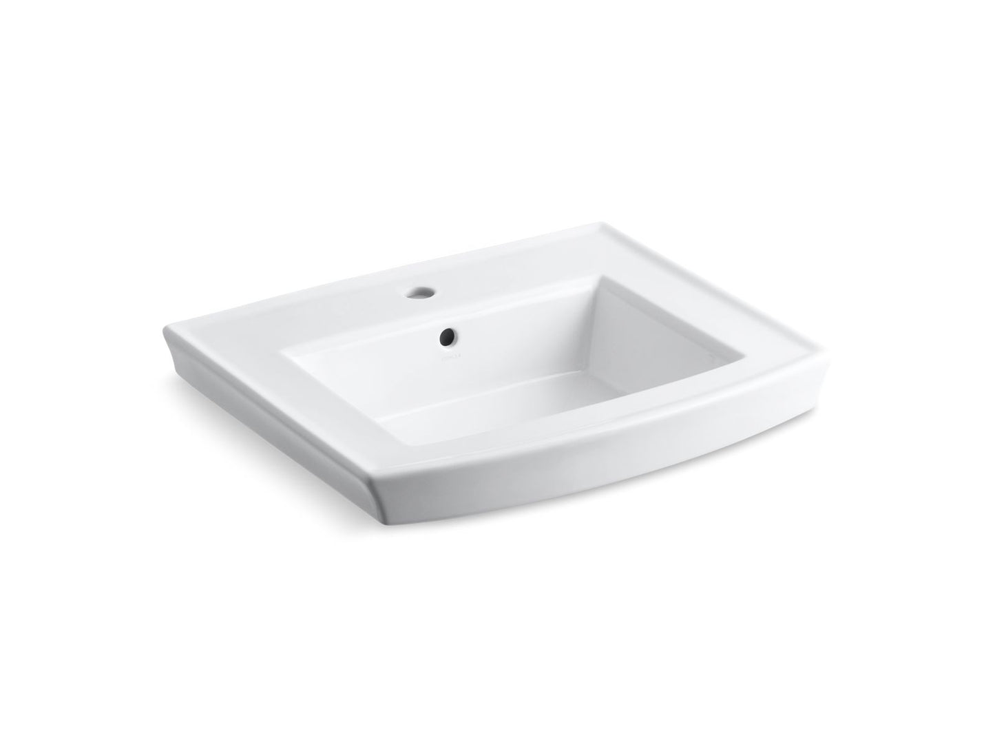 KOHLER K-2358-1-0 Archer 24" Rectangular Pedestal Bathroom Sink In White