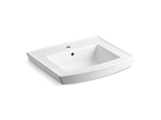 KOHLER K-2358-1-0 Archer 24" Rectangular Pedestal Bathroom Sink In White