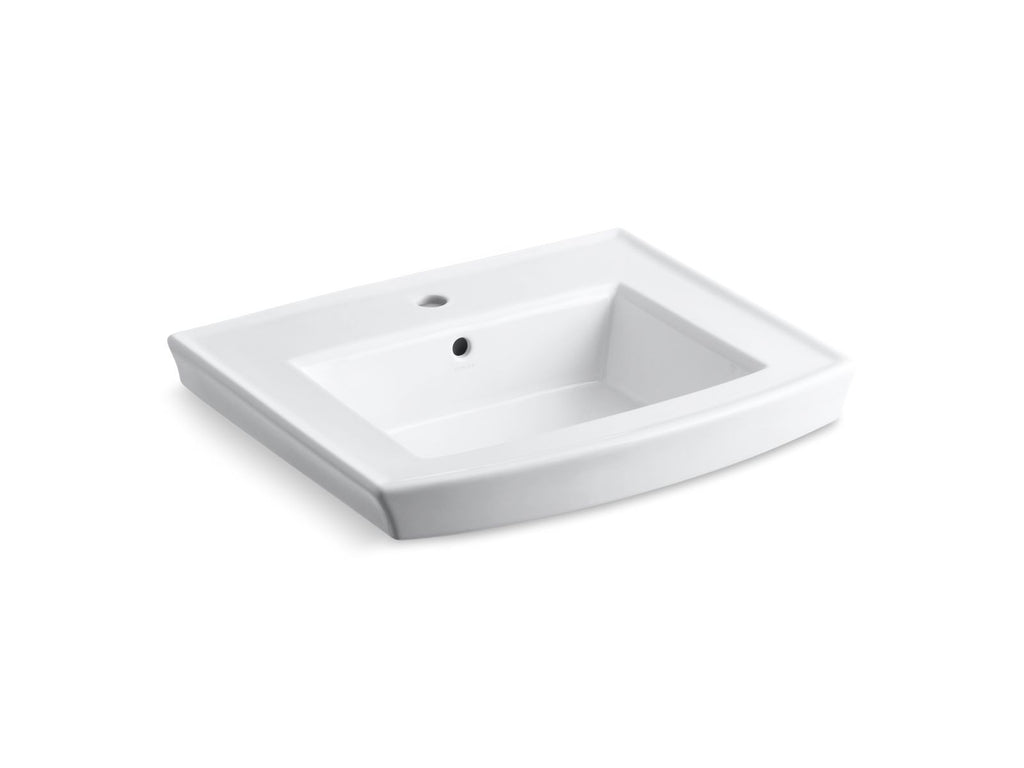 KOHLER K-2358-1-0 Archer 24" Rectangular Pedestal Bathroom Sink - White