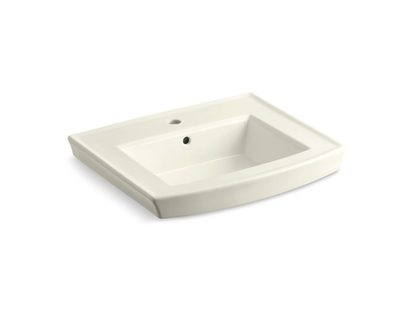 KOHLER K-2358-1-96 Archer 24" Rectangular Pedestal Bathroom Sink In Biscuit