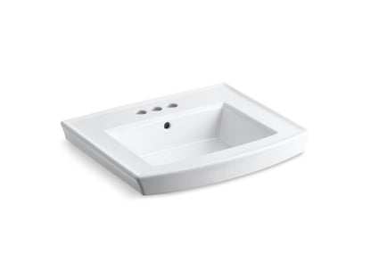 KOHLER K-2358-4-96 Archer 24" rectangular pedestal bathroom sink - Biscuit
