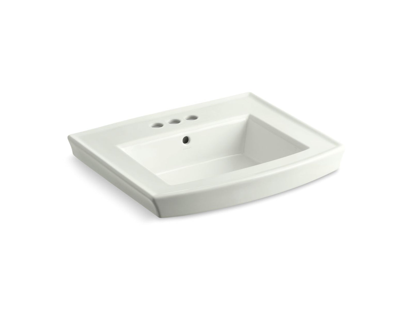 KOHLER K-2358-4-NY Archer 24" Rectangular Pedestal Bathroom Sink In Dune