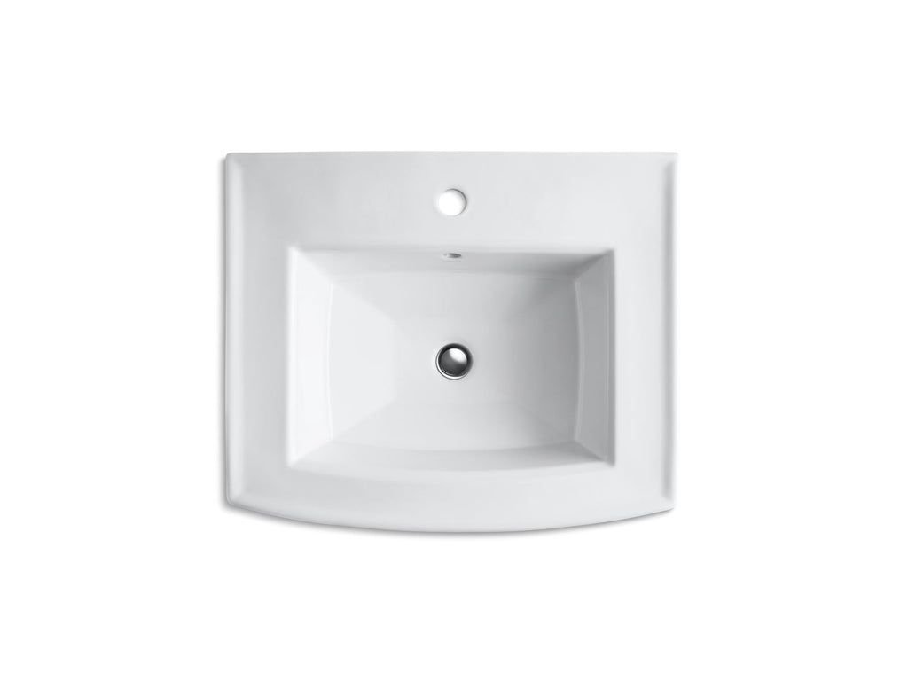 KOHLER K-2359-1-NY Archer 24" Rectangular Pedestal Bathroom Sink - Dune