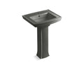 KOHLER K-2359-1-58 Archer 24" Rectangular Pedestal Bathroom Sink - Thunder Grey