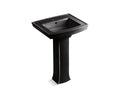 KOHLER K-2359-1-7 Archer 24" Rectangular Pedestal Bathroom Sink - Black Black