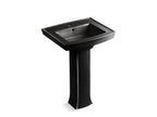 KOHLER K-2359-1-7 Archer 24" Rectangular Pedestal Bathroom Sink - Black Black