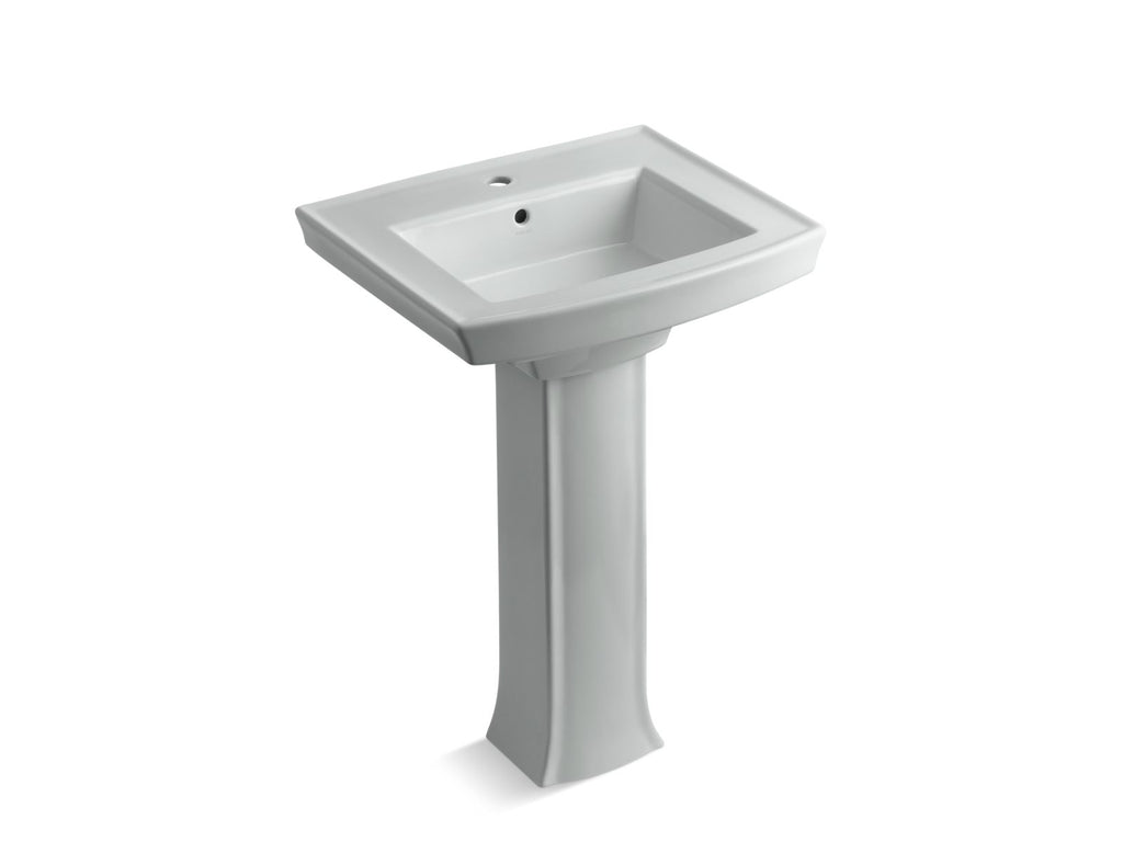 KOHLER K-2359-1-95 Archer 24" Rectangular Pedestal Bathroom Sink - Ice Grey