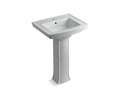 KOHLER K-2359-1-95 Archer 24" Rectangular Pedestal Bathroom Sink - Ice Grey