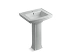 KOHLER K-2359-1-95 Archer 24" Rectangular Pedestal Bathroom Sink - Ice Grey