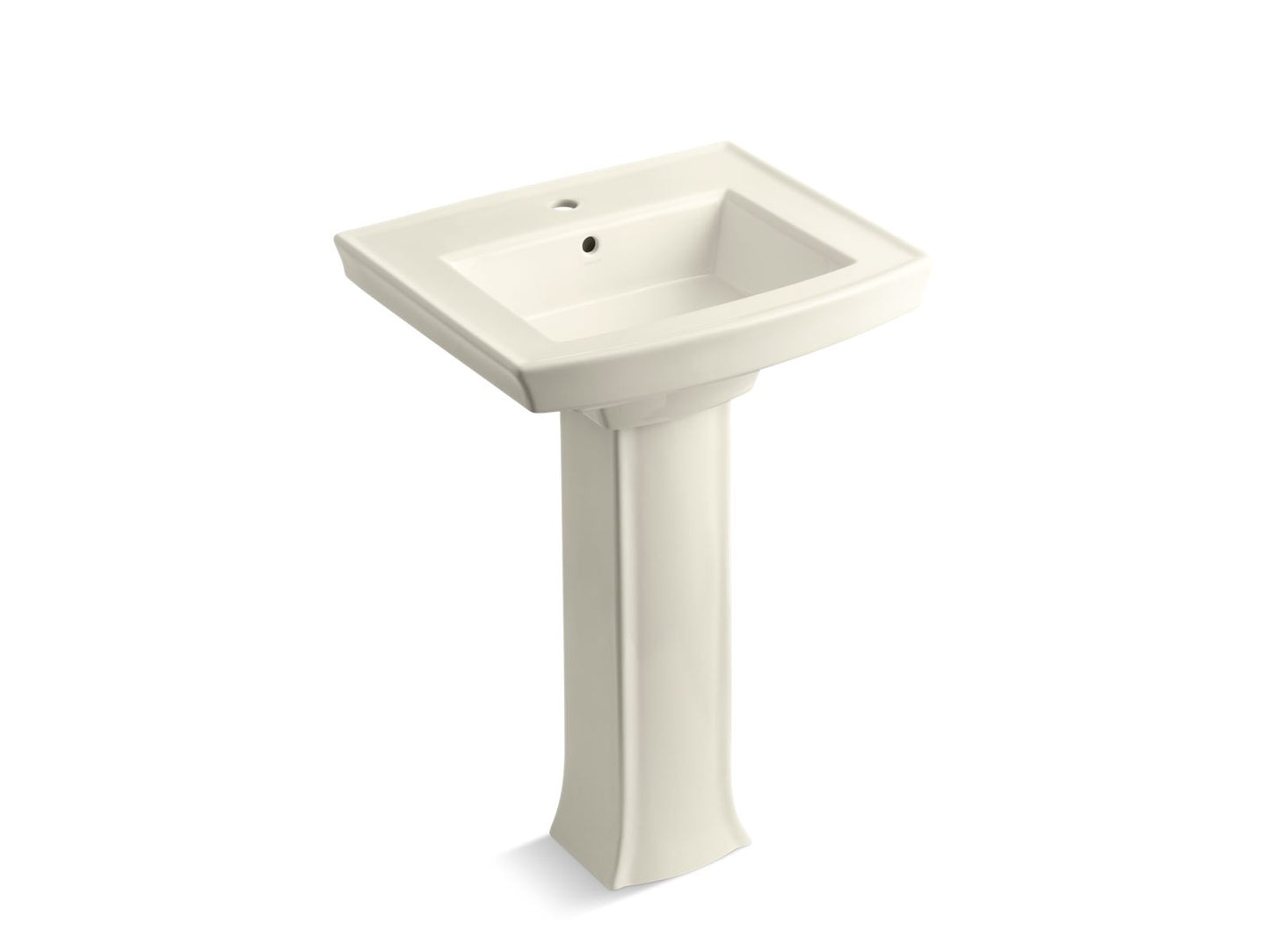 KOHLER K-2359-1-96 Archer 24" Rectangular Pedestal Bathroom Sink In Biscuit