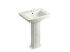KOHLER K-2359-1-NY Archer 24" Rectangular Pedestal Bathroom Sink - Dune