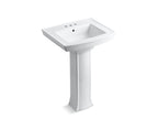 KOHLER K-2359-4-7 Archer 24" Rectangular Pedestal Bathroom Sink - Black Black