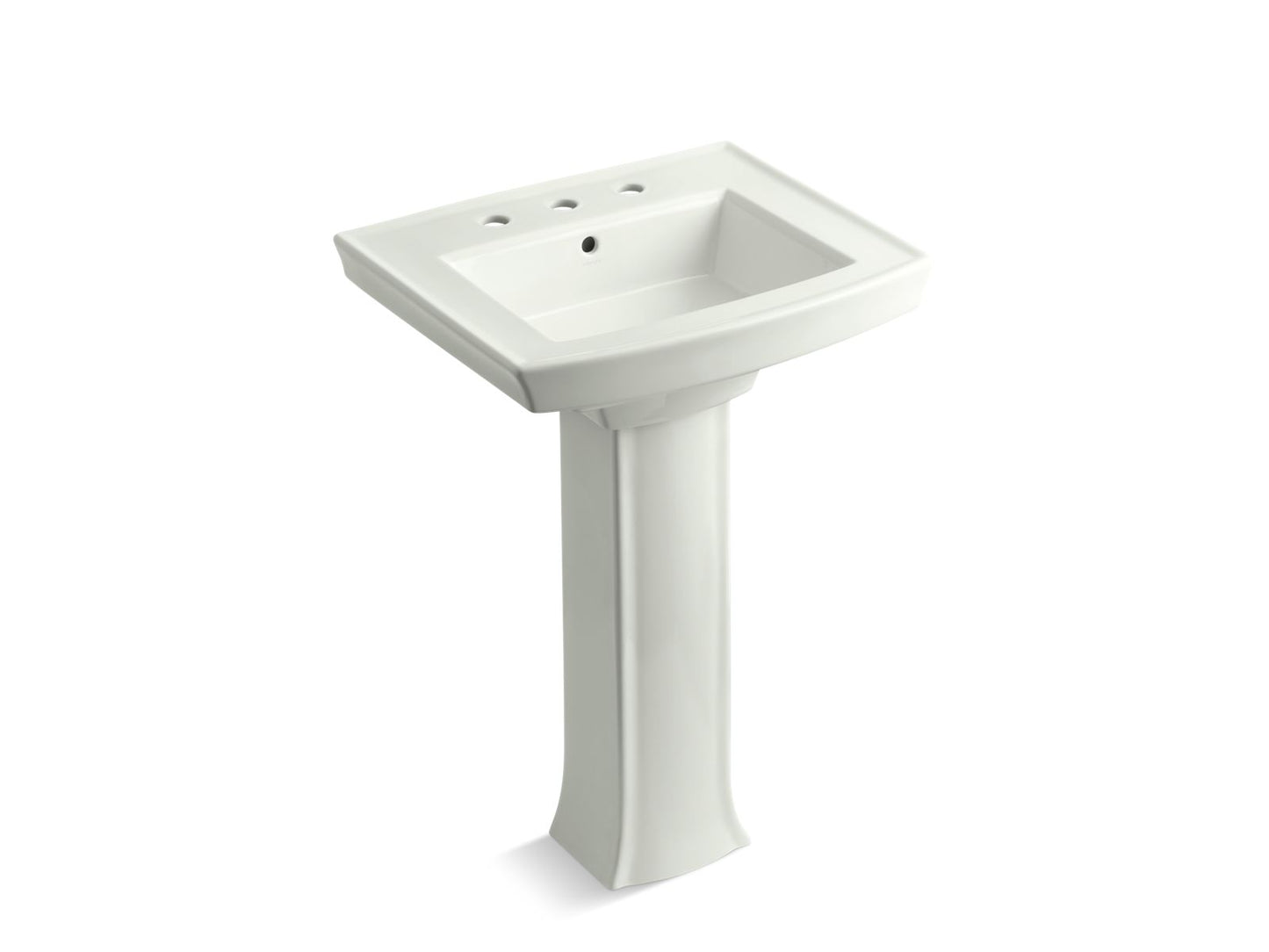 KOHLER K-2359-8-NY Archer 24" Rectangular Pedestal Bathroom Sink In Dune