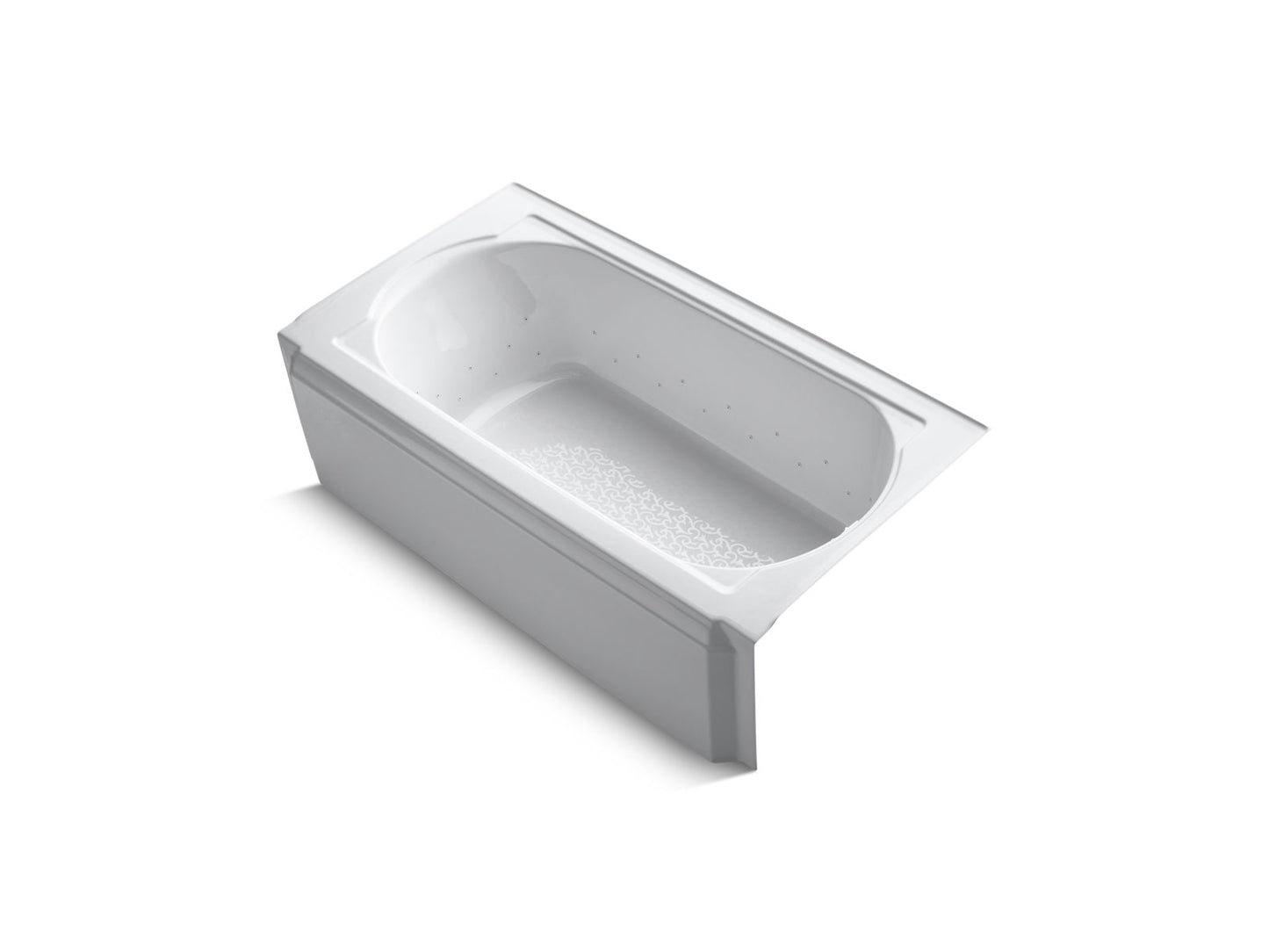 KOHLER K-724-G0-0 Memoirs 60" X 33-3/4" Alcove Bubblemassage Air Bath With White Airjet Color Finish And Right-Hand Drain In White