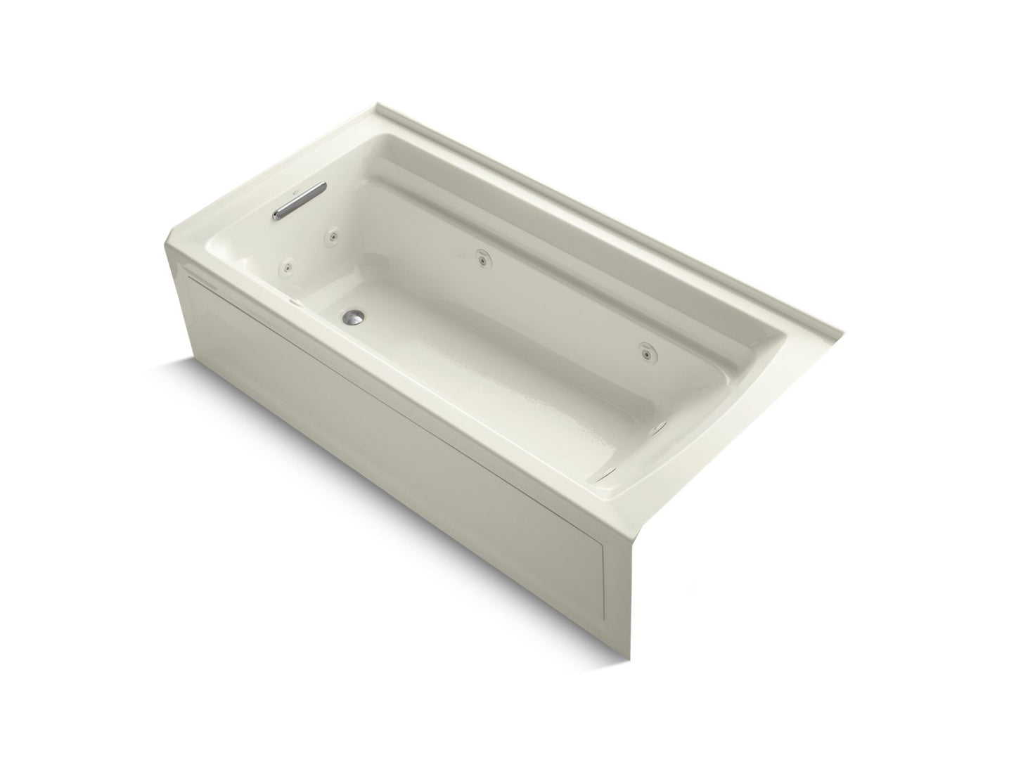 KOHLER K-1124-HL-96 Archer 72" X 36" Alcove Whirlpool Bath With Alcove, Left Drain In Biscuit