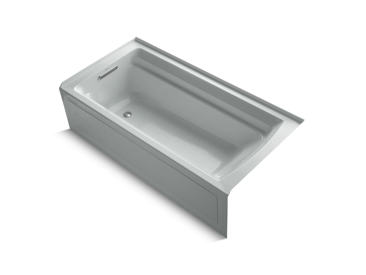 KOHLER K-1125-LAW-95 Archer 72" X 36" Alcove Bath With Bask Heated Surface, Left Drain In Ice Grey