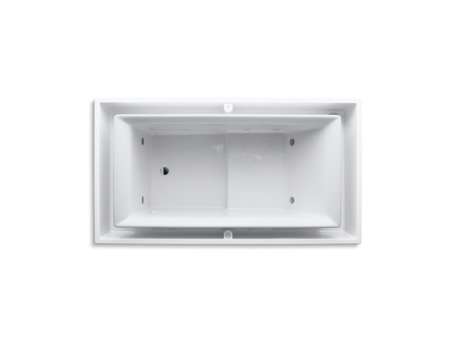 KOHLER K-1188-C1-0 Sok 63" X 31-1/2" Drop-In Effervescence Bath With Chromatherapy And Right-Hand Drain - White
