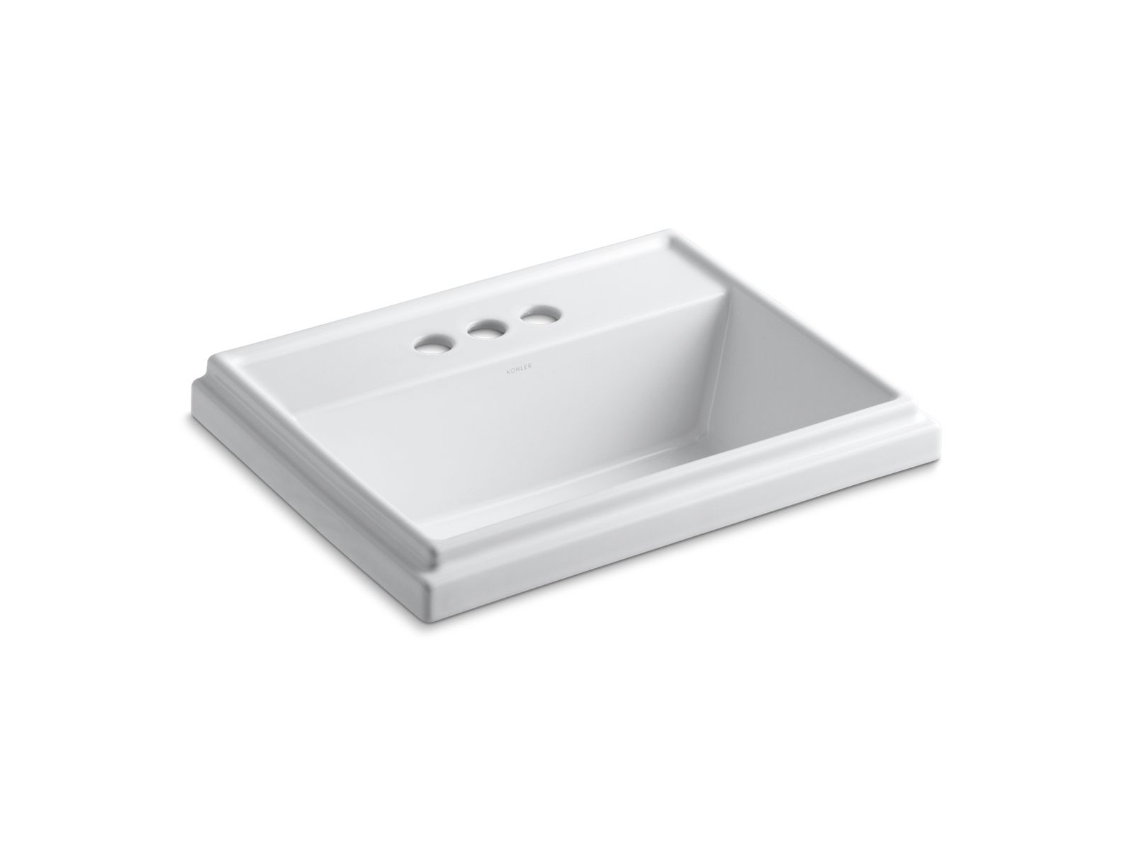 KOHLER K-2991-4-0 Tresham 21-3/4" Rectangular Drop-In Bathroom Sink - White