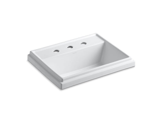 KOHLER K-2991-8-0 Tresham 21-3/4" Rectangular Drop-In Bathroom Sink In White